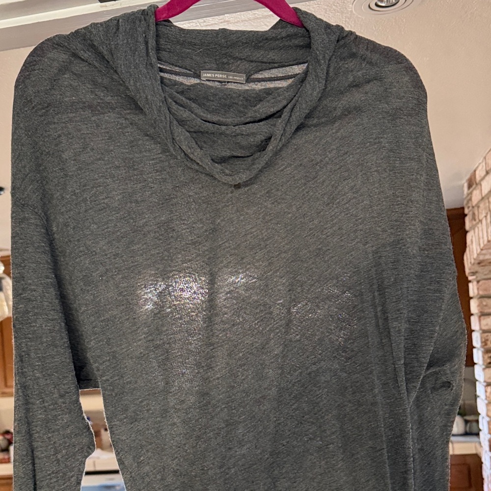 James Perse Charcoal Hooded Sweatshirt